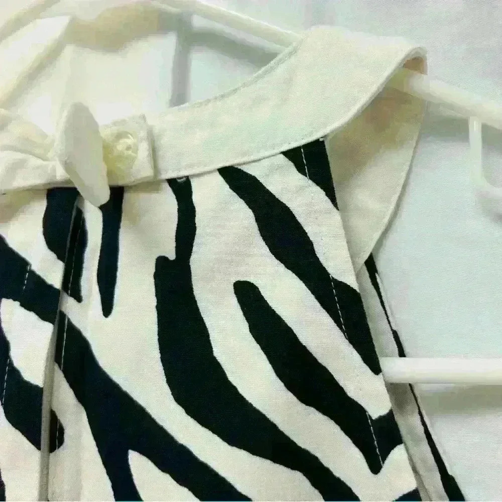 Gymboree Wild For Zebra Animal Print Shift Dress Black White size 7 girls - Picture 9 of 12